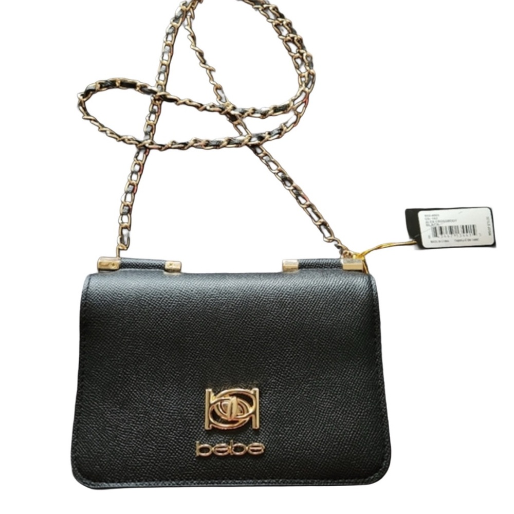 NWT bebe Black and Gold Alex Crossbody